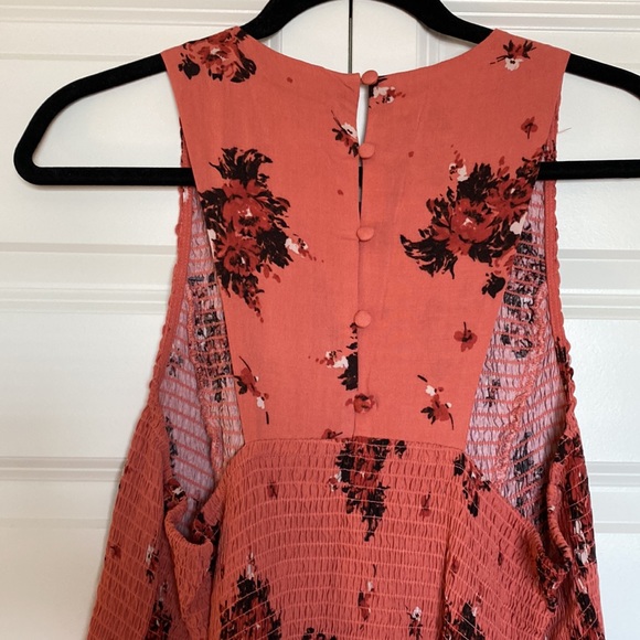 Torrid Size 2 (18/20) Rust Floral Smocked Challis Midi Dress - Picture 8 of 9